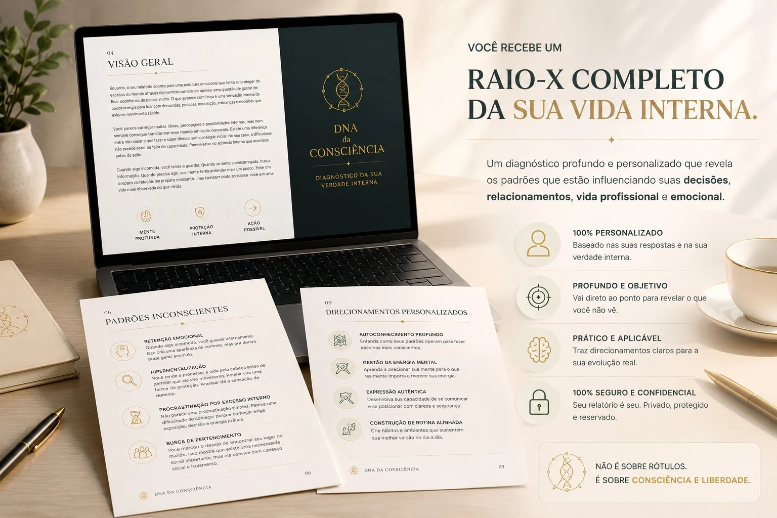 Mockup do Diagnóstico DNA da Consciência
